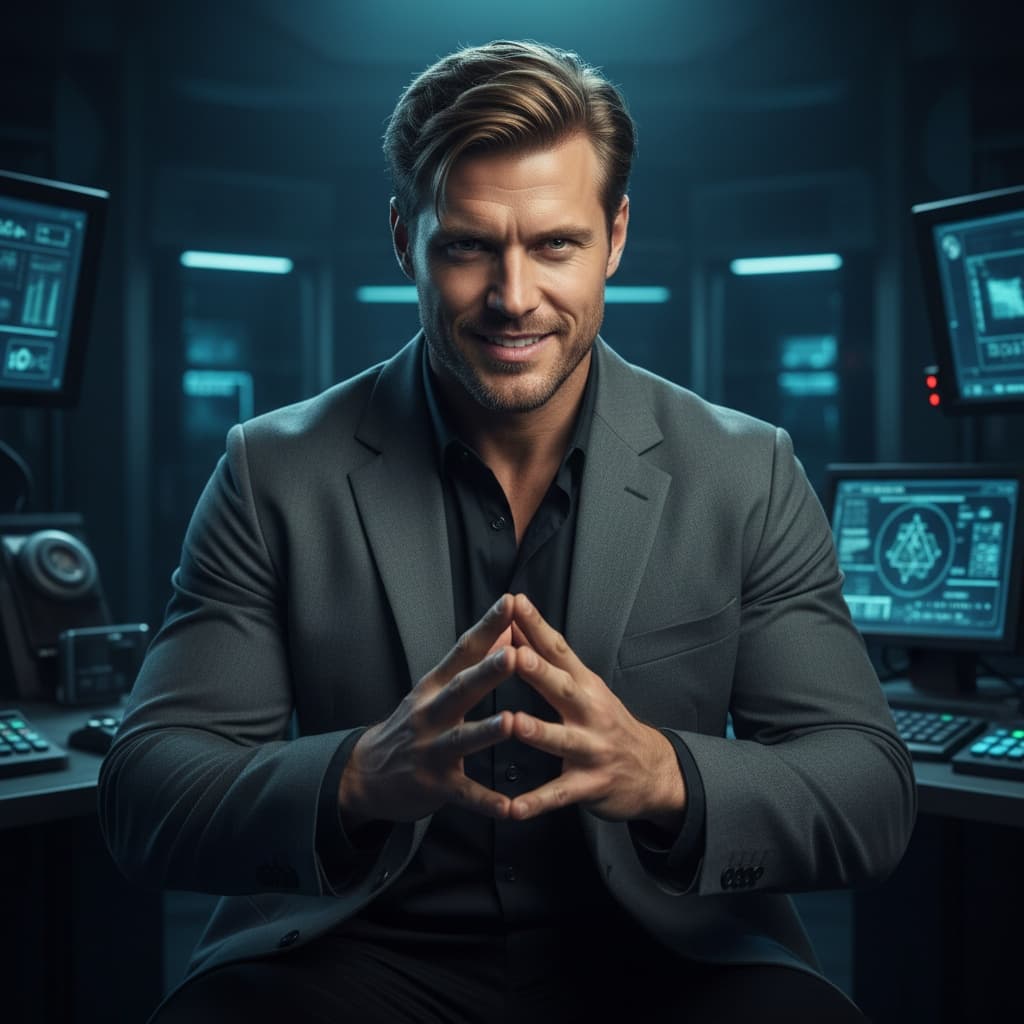 athletic white man dark laboratory mastermind 69846795