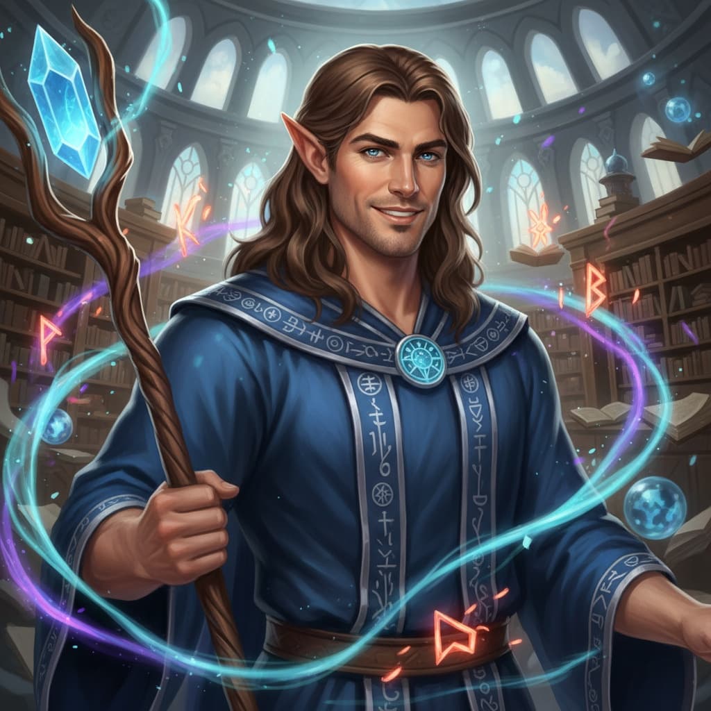 athletic white man elven mage 52630755