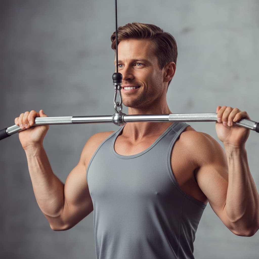 athletic white man equipment demonstration 86442608