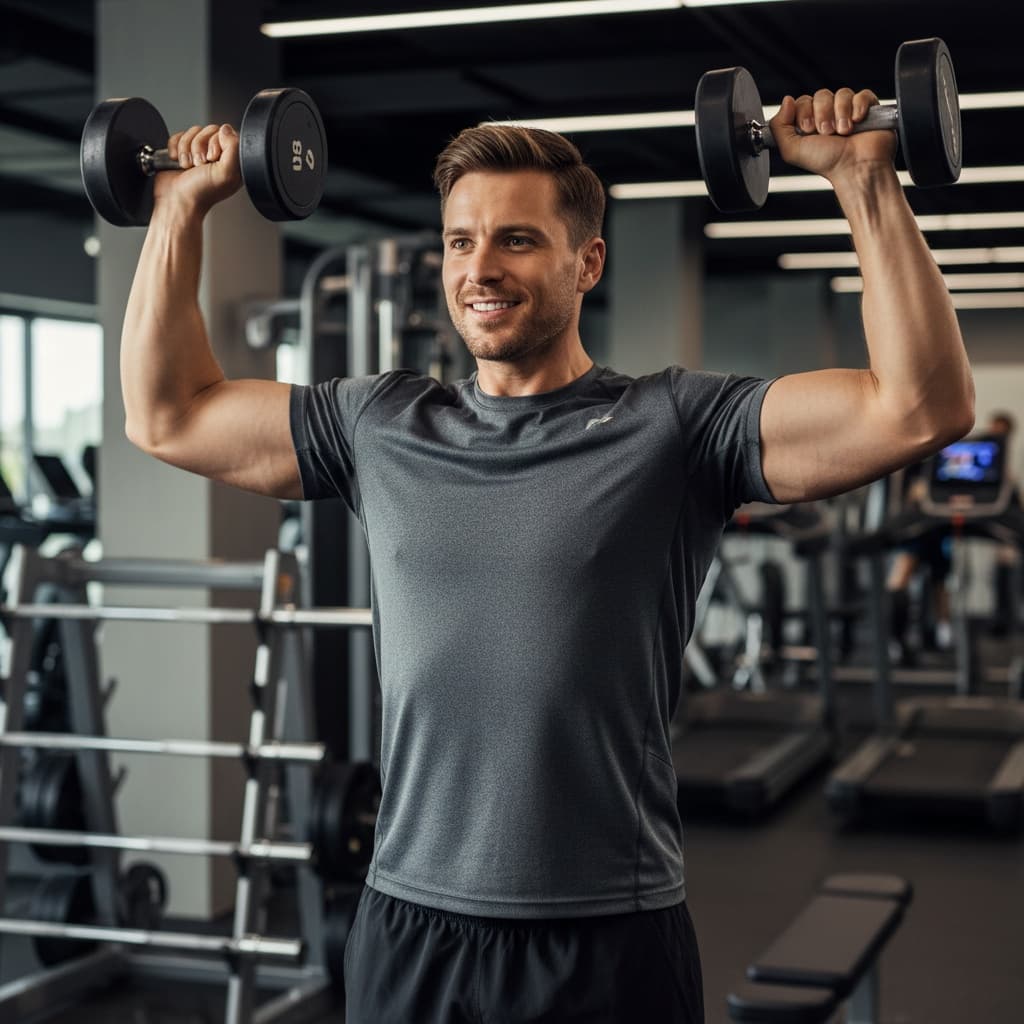 athletic white man fitness gym workout moment 13489065