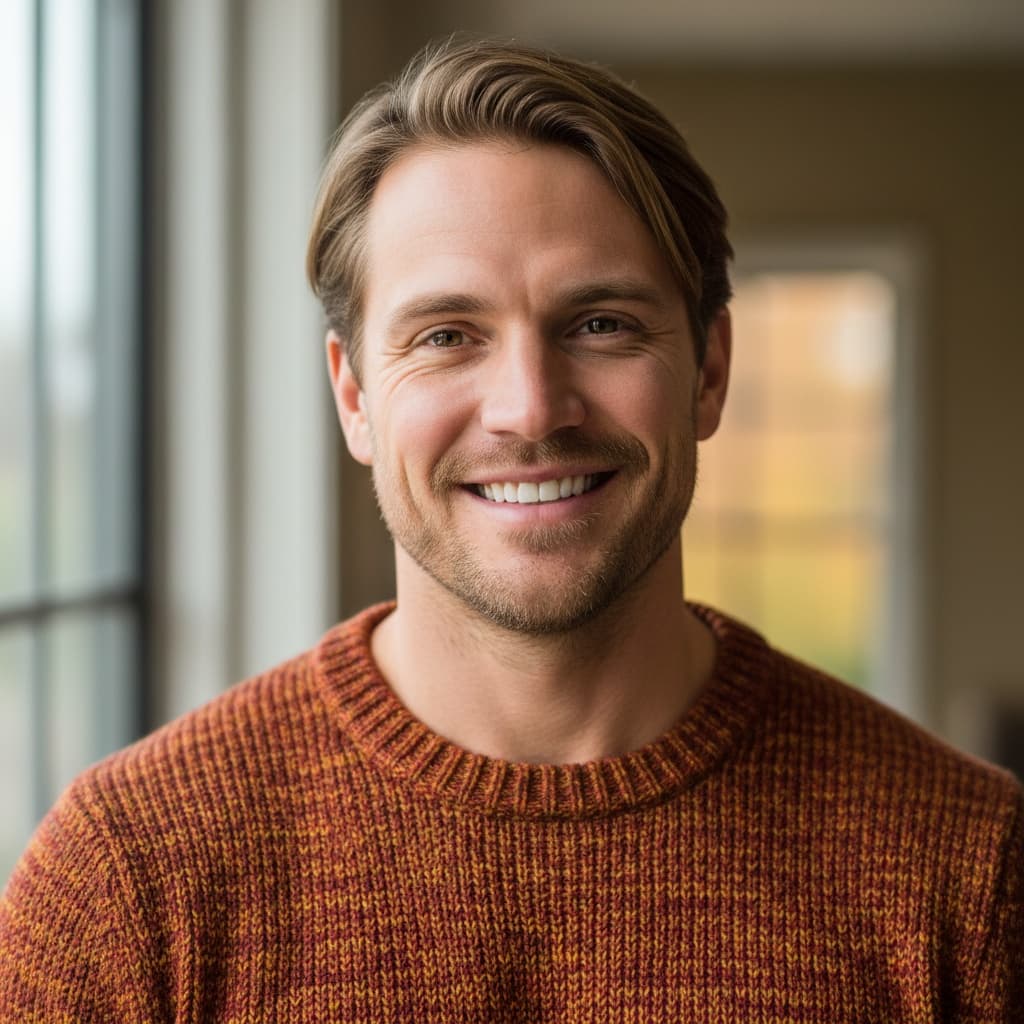 athletic white man grateful close up thanksgiving 15720744