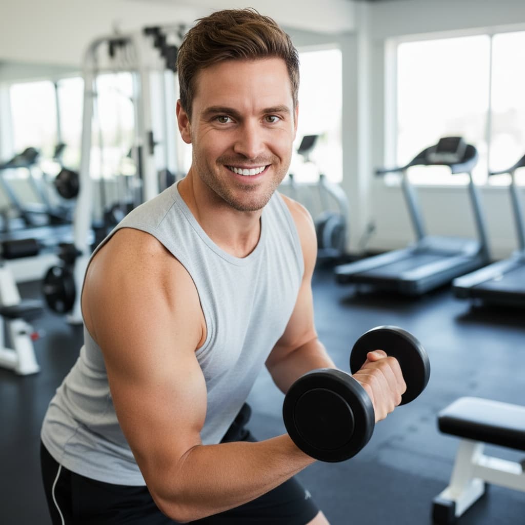 athletic white man gym environment action shot 92649270
