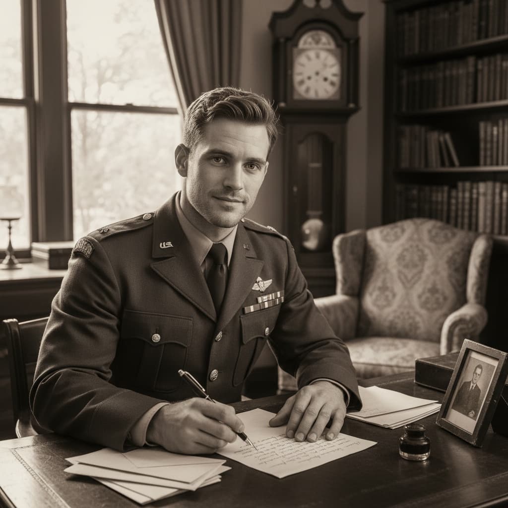 athletic white man home front letter writing 27347730