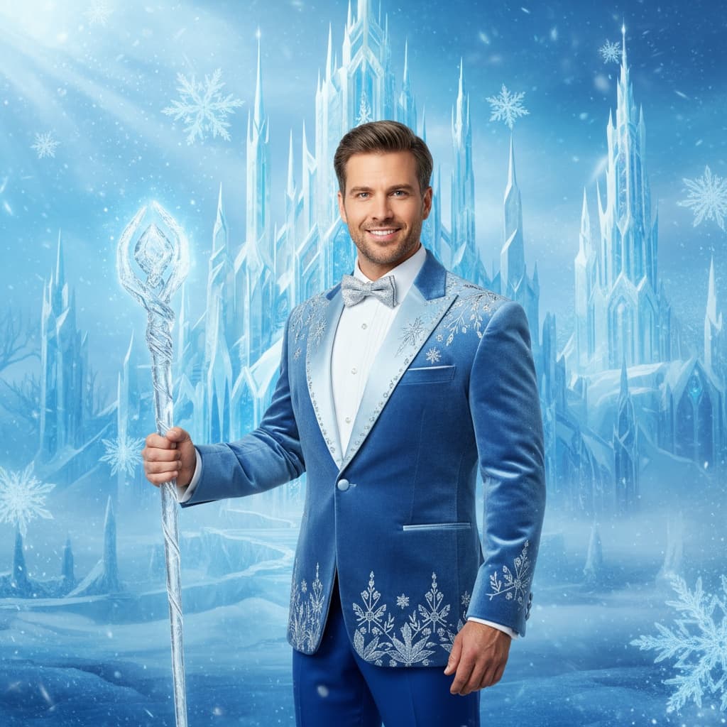 athletic white man ice palace winter scene 26277477