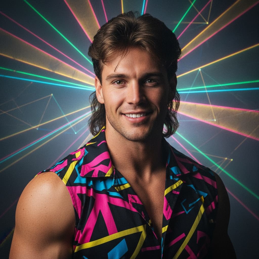 athletic white man laser background headshot 98252644