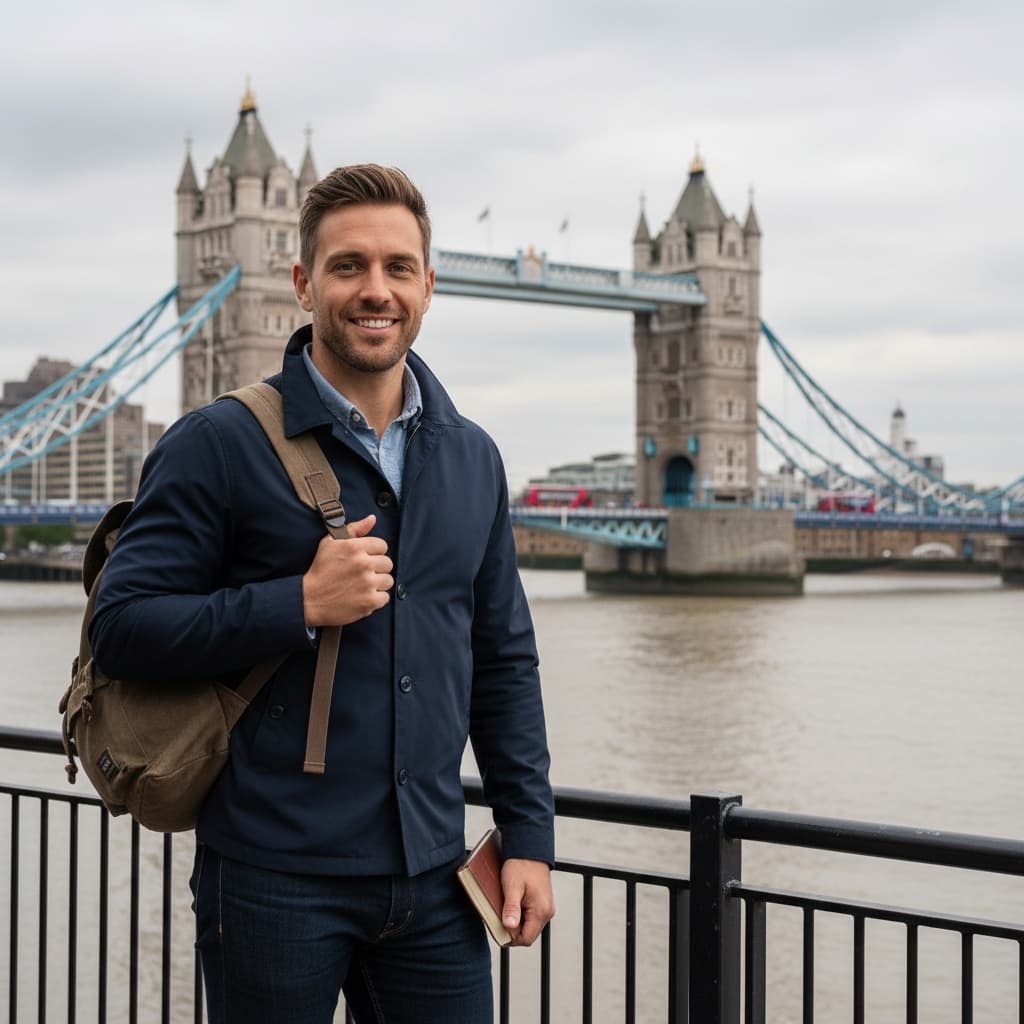 athletic white man london tower bridge 52165164