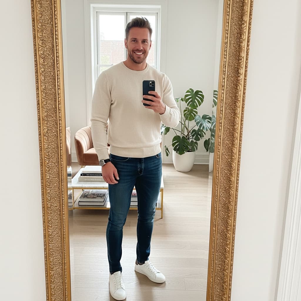 athletic white man mirror selfie styled 56504818