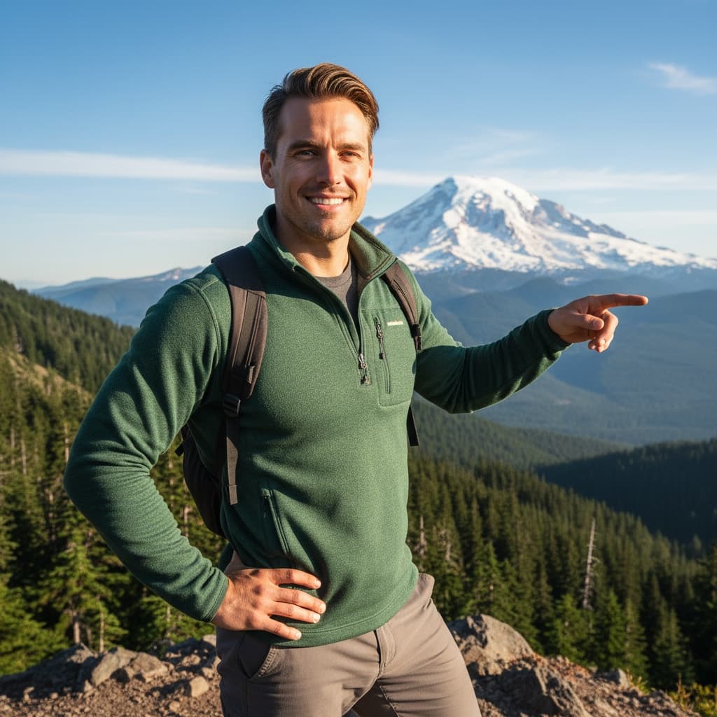 athletic white man mount rainier backdrop 80054743