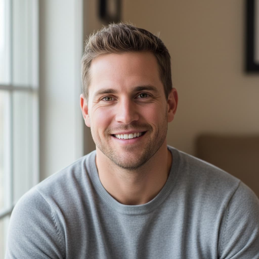 athletic white man natural window light soft 90275303