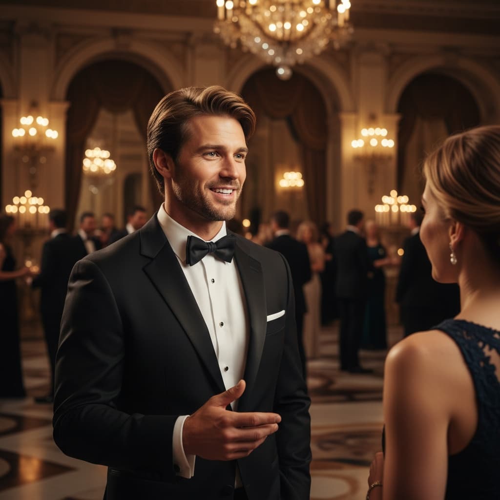 athletic white man networking conversation 96516521