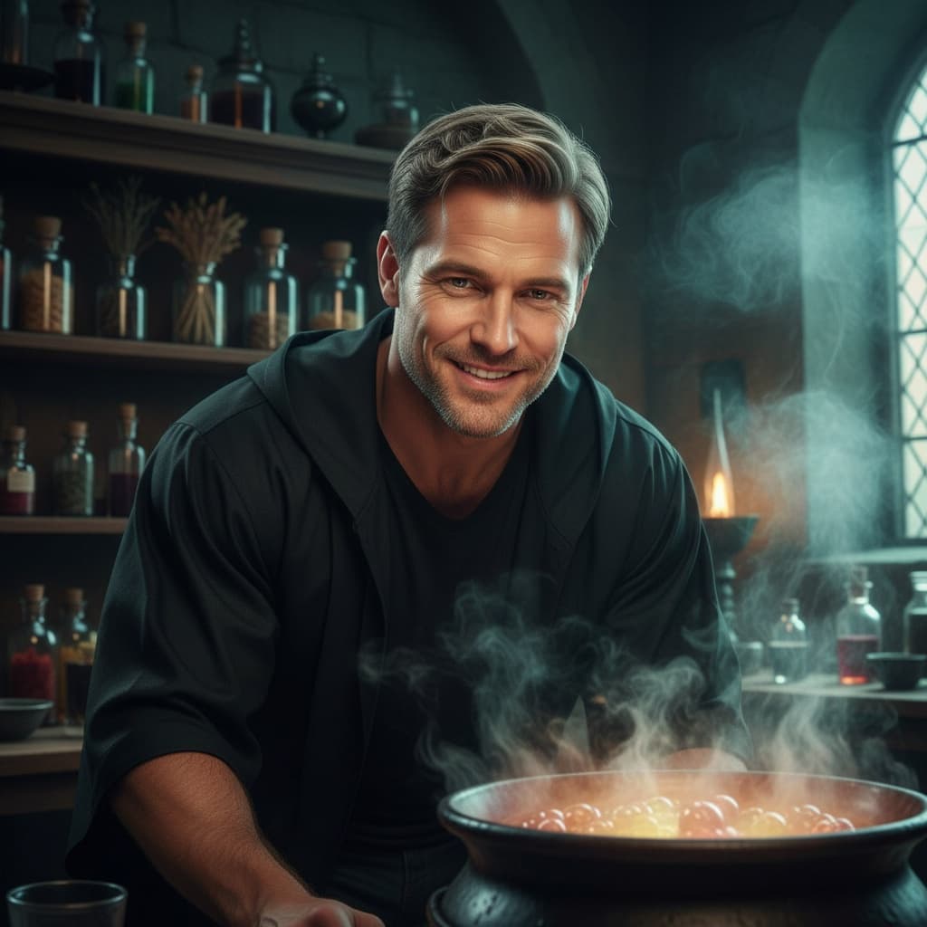 athletic white man potions classroom 65356888