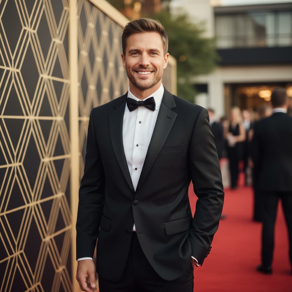 athletic white man red carpet arrival 17815331