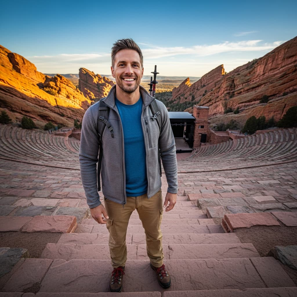 athletic white man red rocks amphitheater 36613748