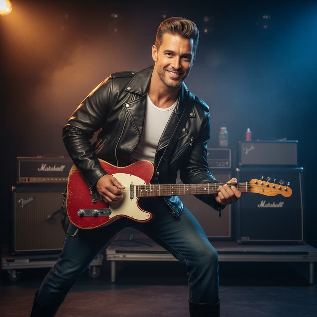athletic white man rockabilly stage performance 31458960