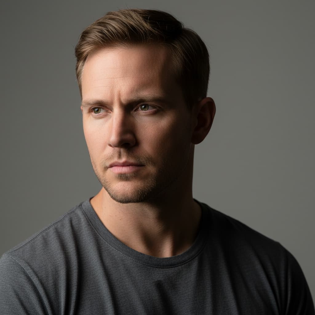 athletic white man serious character study 24452914