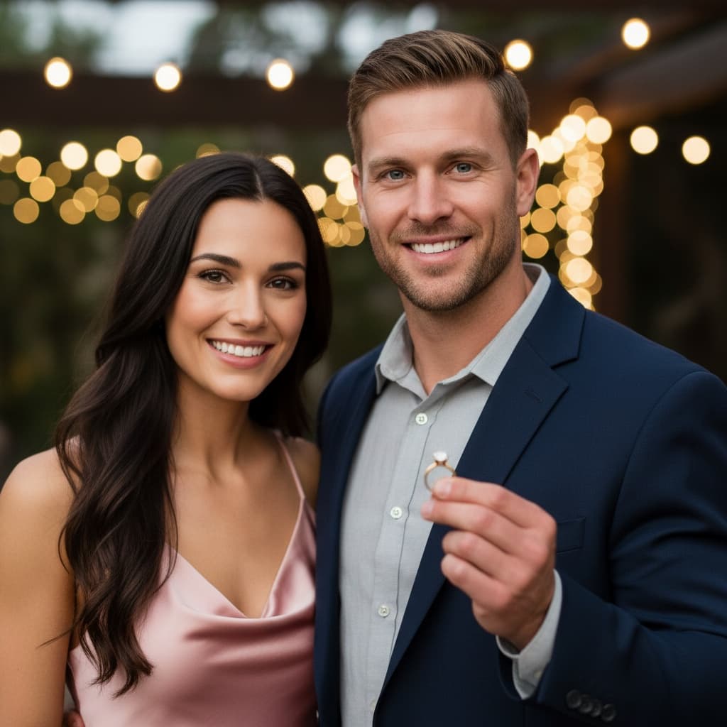 athletic white man showing engagement ring 19410046