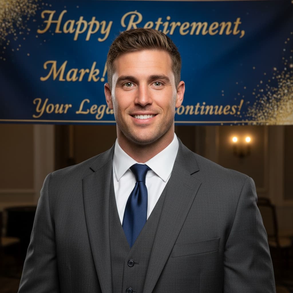 athletic white man standing banner backdrop 25679202