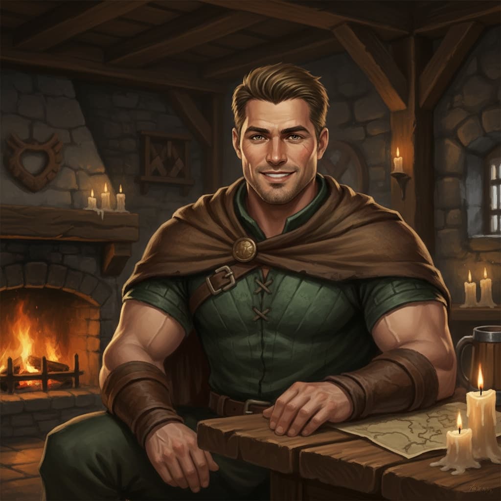 athletic white man tavern character portrait 79828175