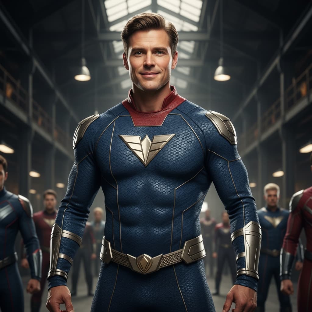 athletic white man team hero group ready 75312651