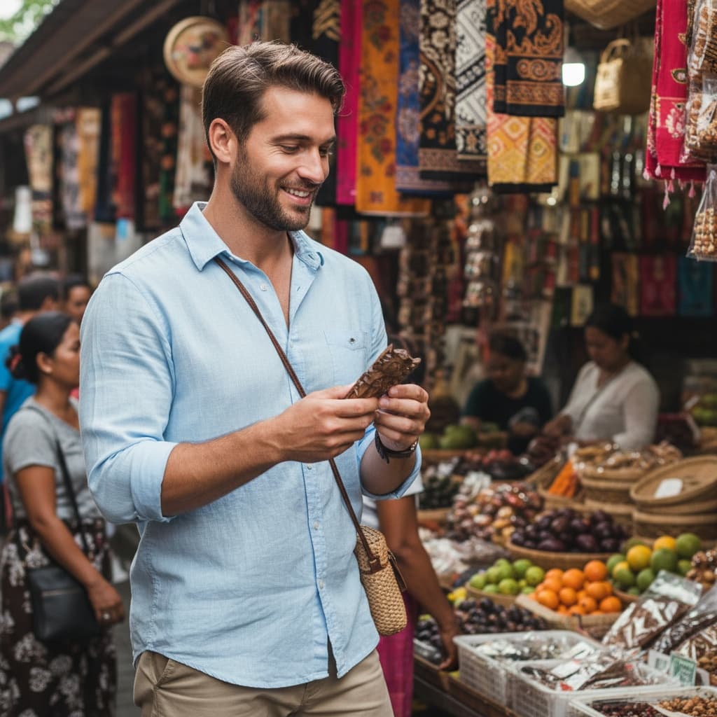 athletic white man traditional market candid 11655582