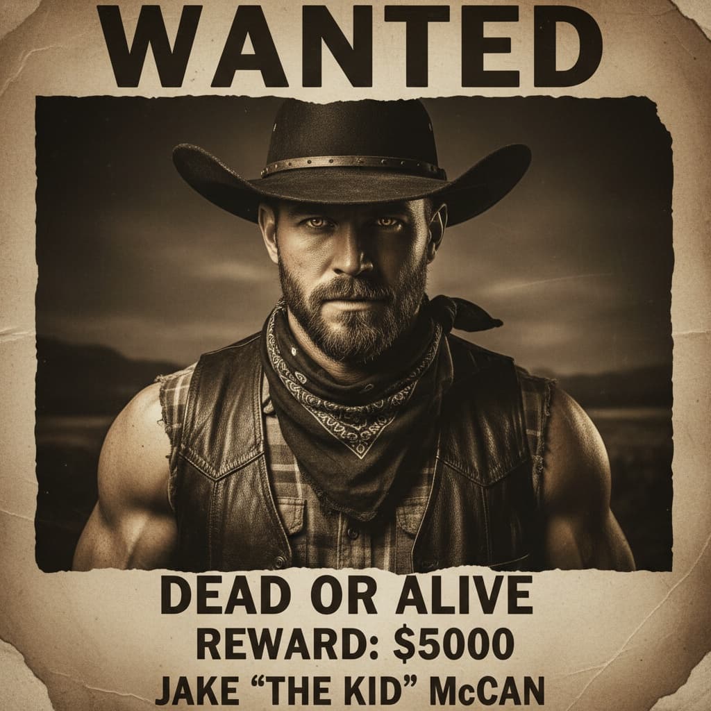 athletic white man wanted poster style 72907248