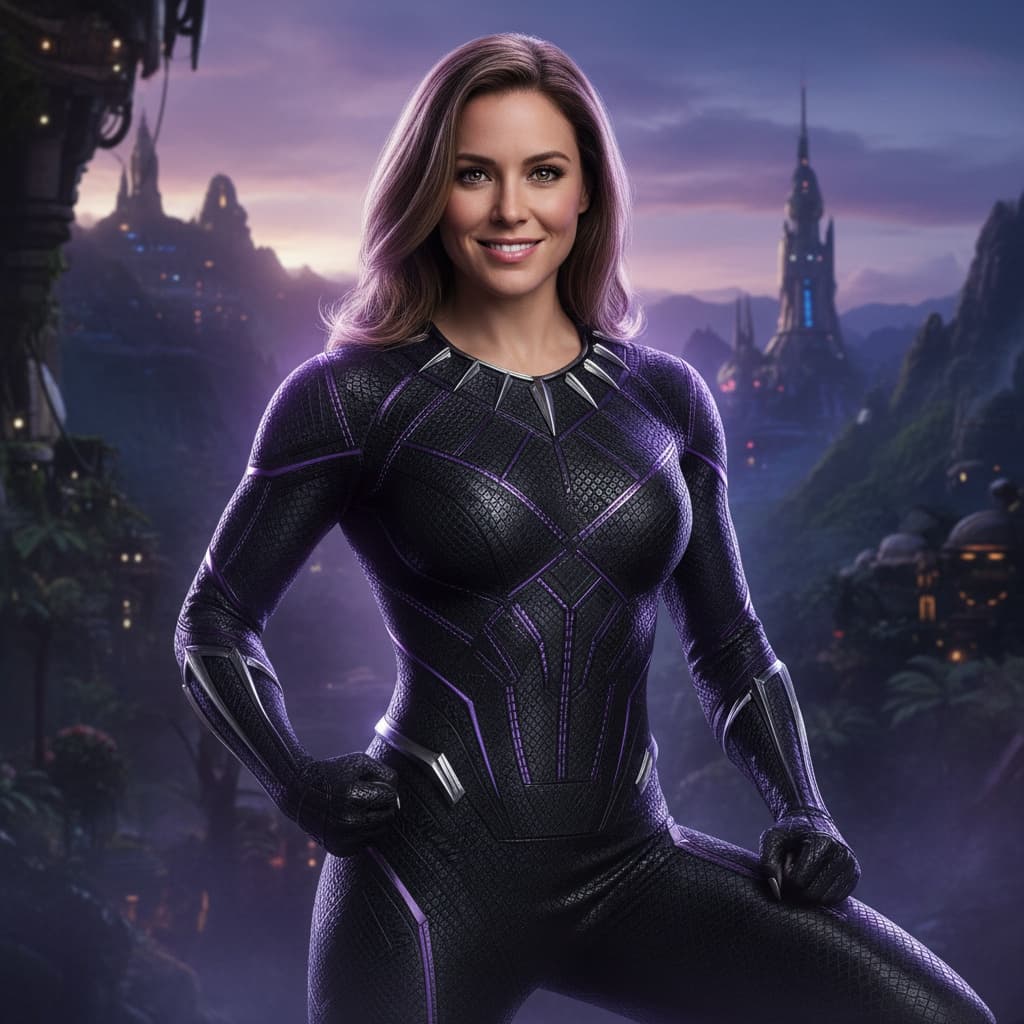 athletic white woman black panther wakanda warrior 37639913