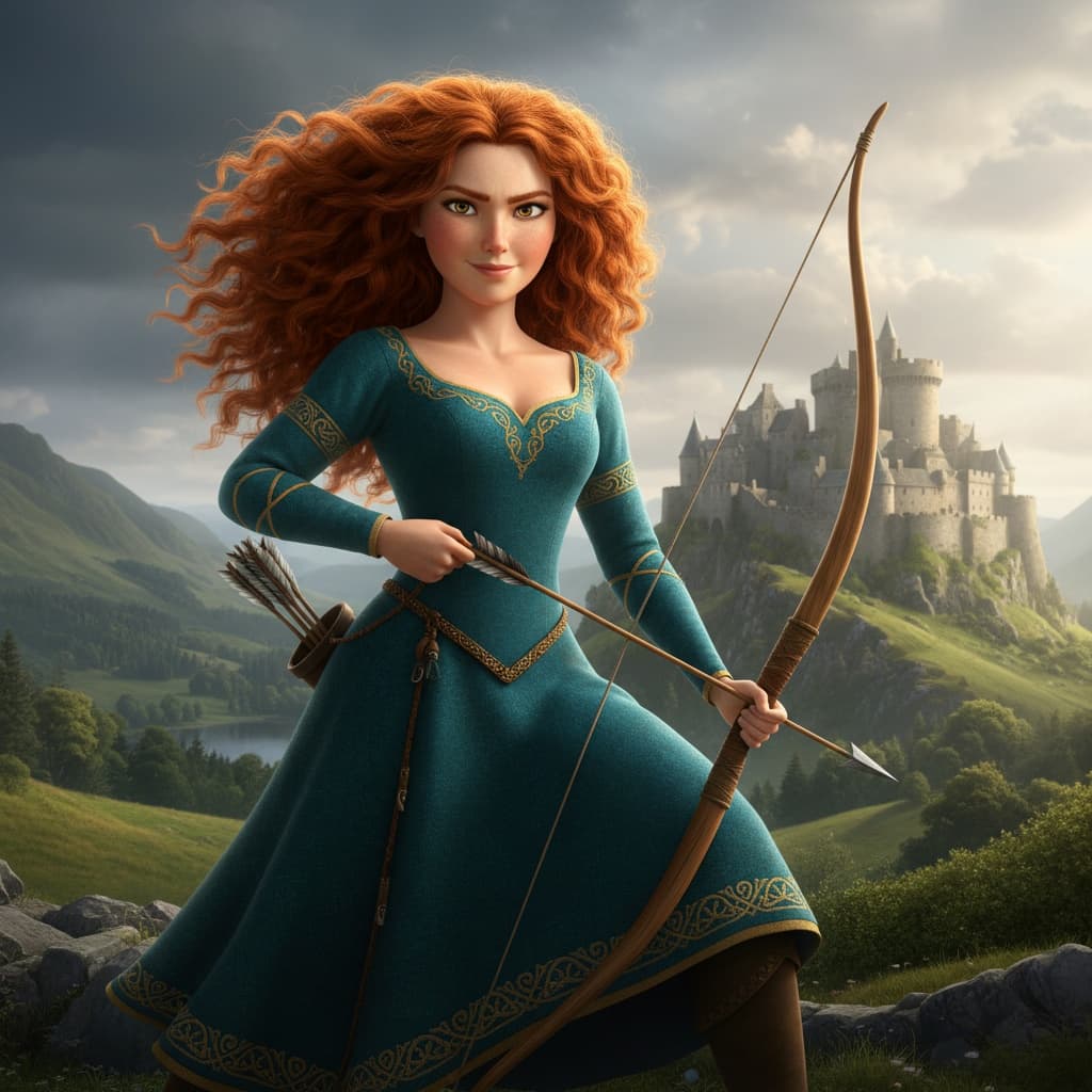 athletic white woman brave merida archer 90337644