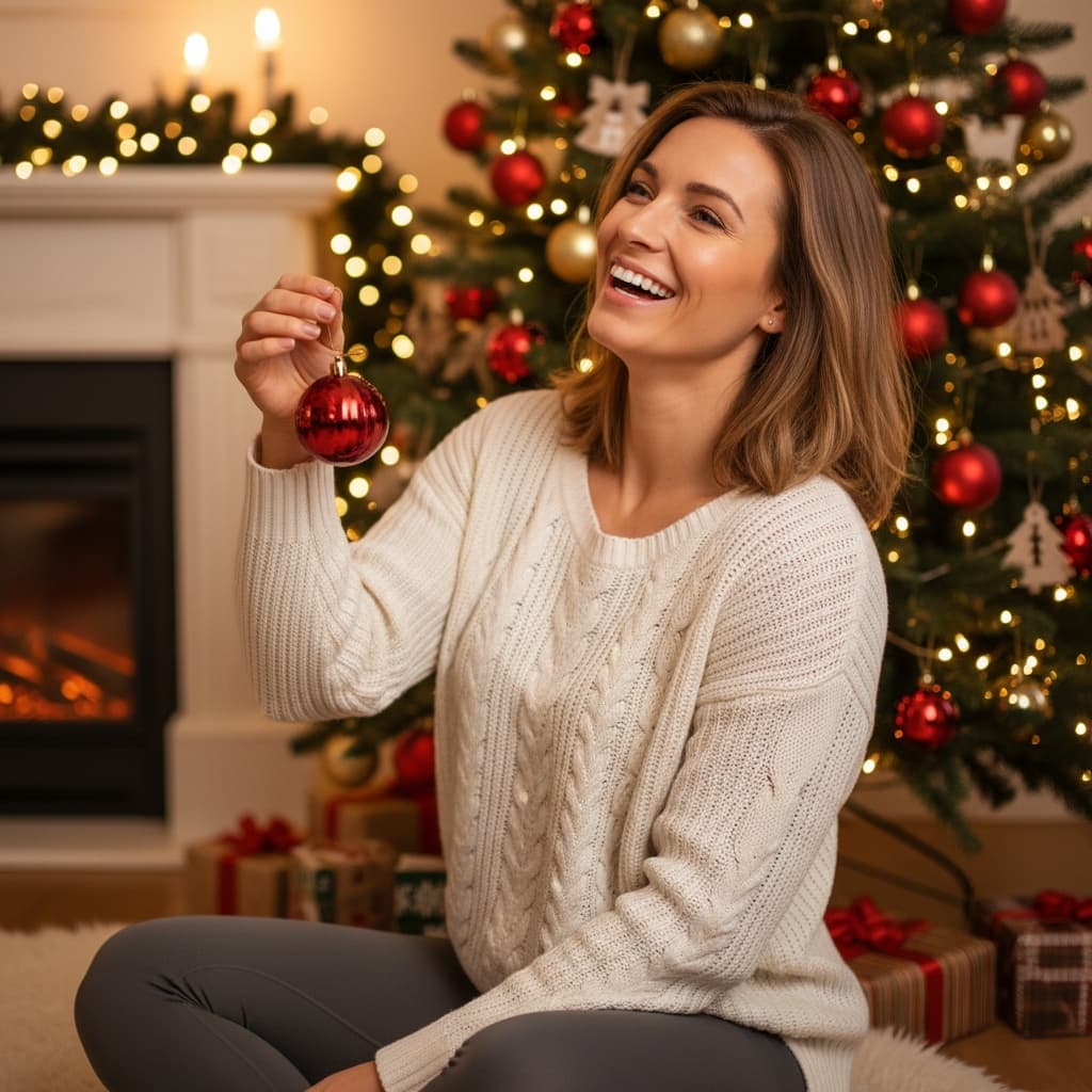 athletic white woman casual ornament decorating 38386571