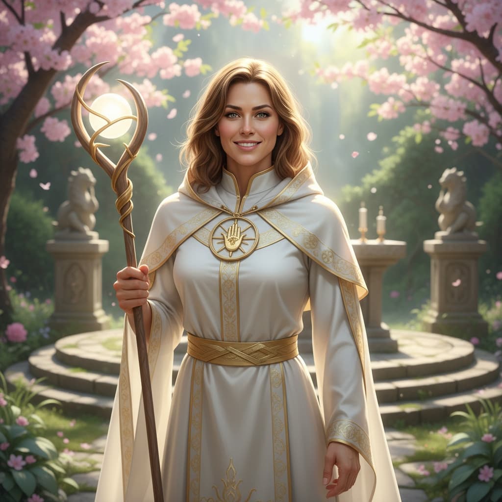 athletic white woman cleric healer ceremonial 54479989