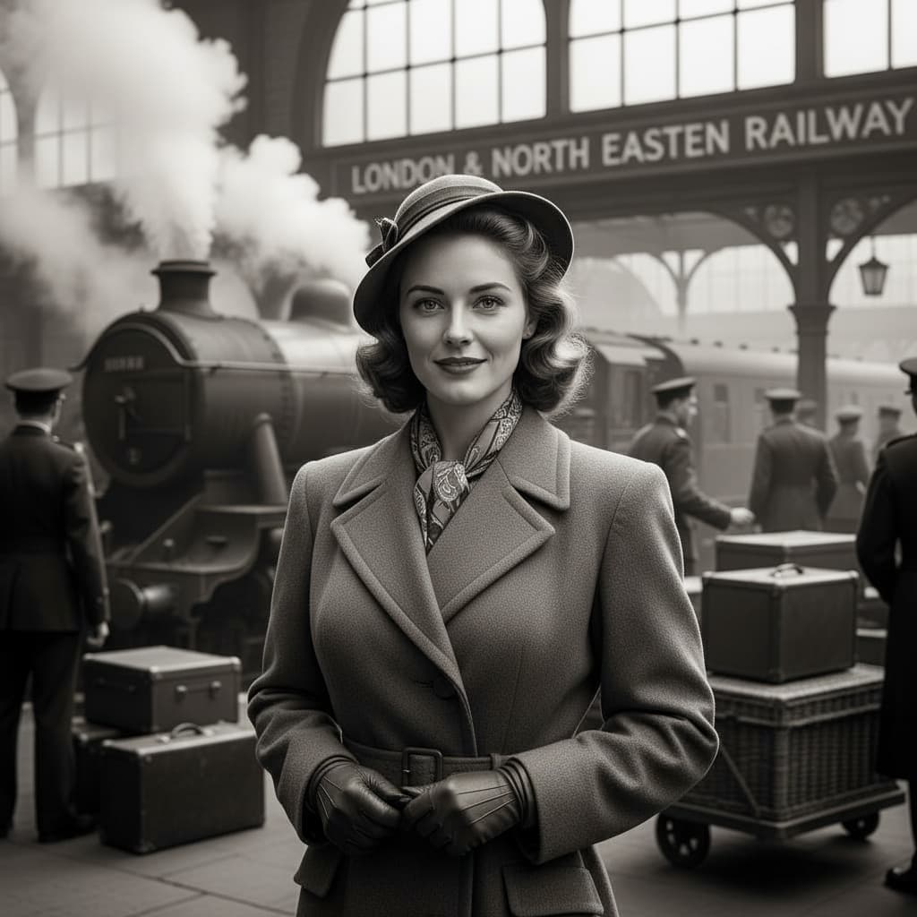 athletic white woman departure train station 16803348