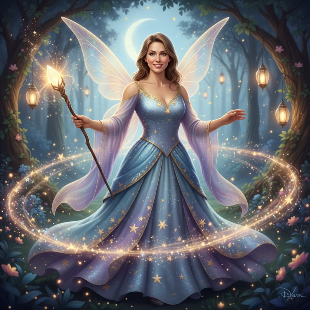 athletic white woman fairy godmother magic 90594350