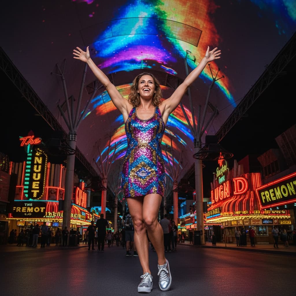 athletic white woman fremont street canopy 22451016