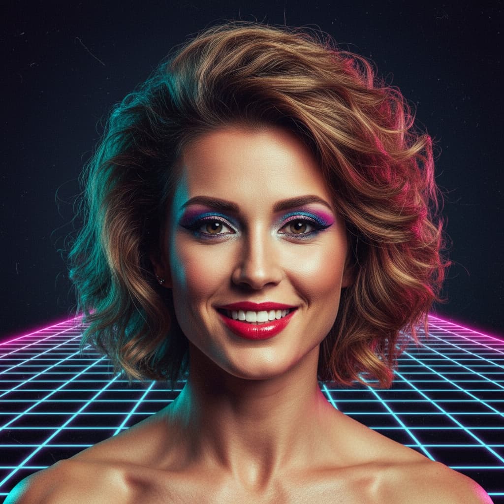 athletic white woman grid background portrait 73738546