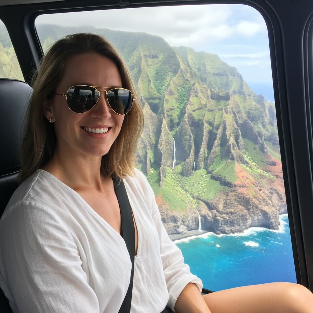 athletic white woman helicopter aerial adventure 51636080