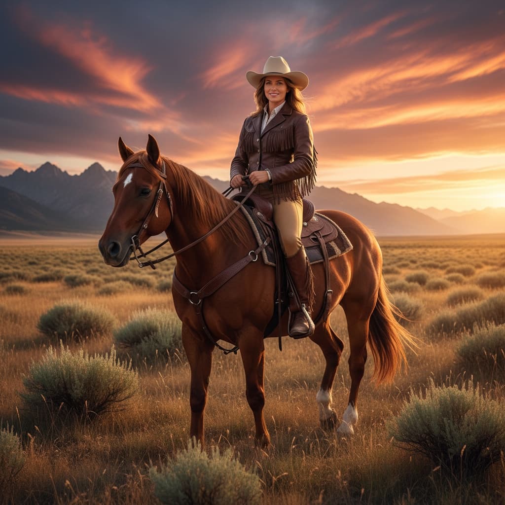 athletic white woman horseback outdoor action 31997027