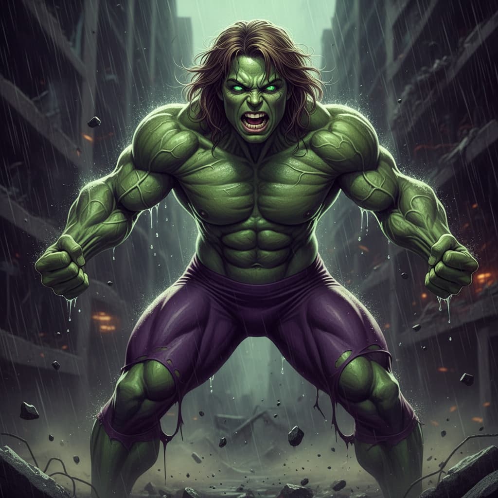 athletic white woman hulk transformation power 23754522