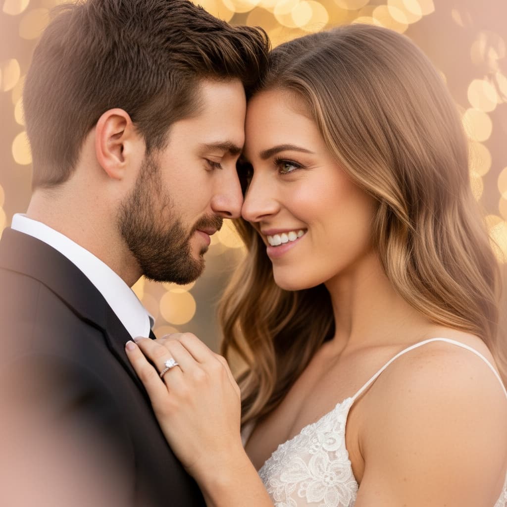 athletic white woman intimate forehead touch 58044427