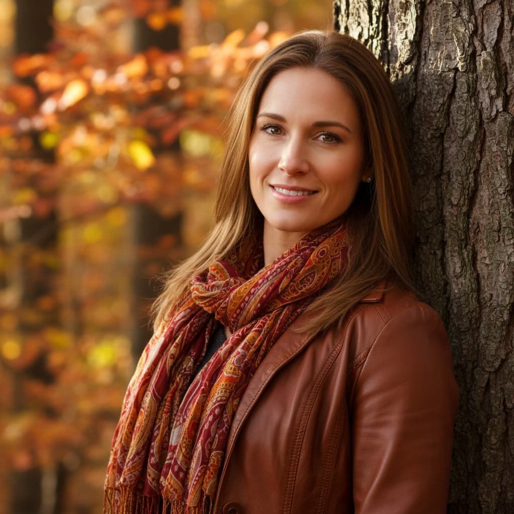 athletic white woman leaning against tree portrait 37904916