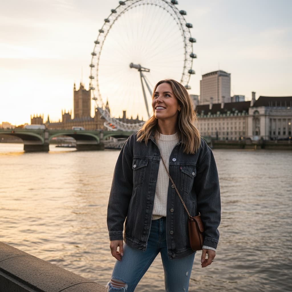 athletic white woman london eye southbank 93204193