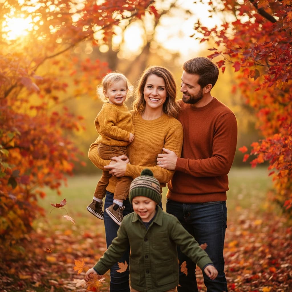 athletic white woman outdoor fall foliage portrait 57158006
