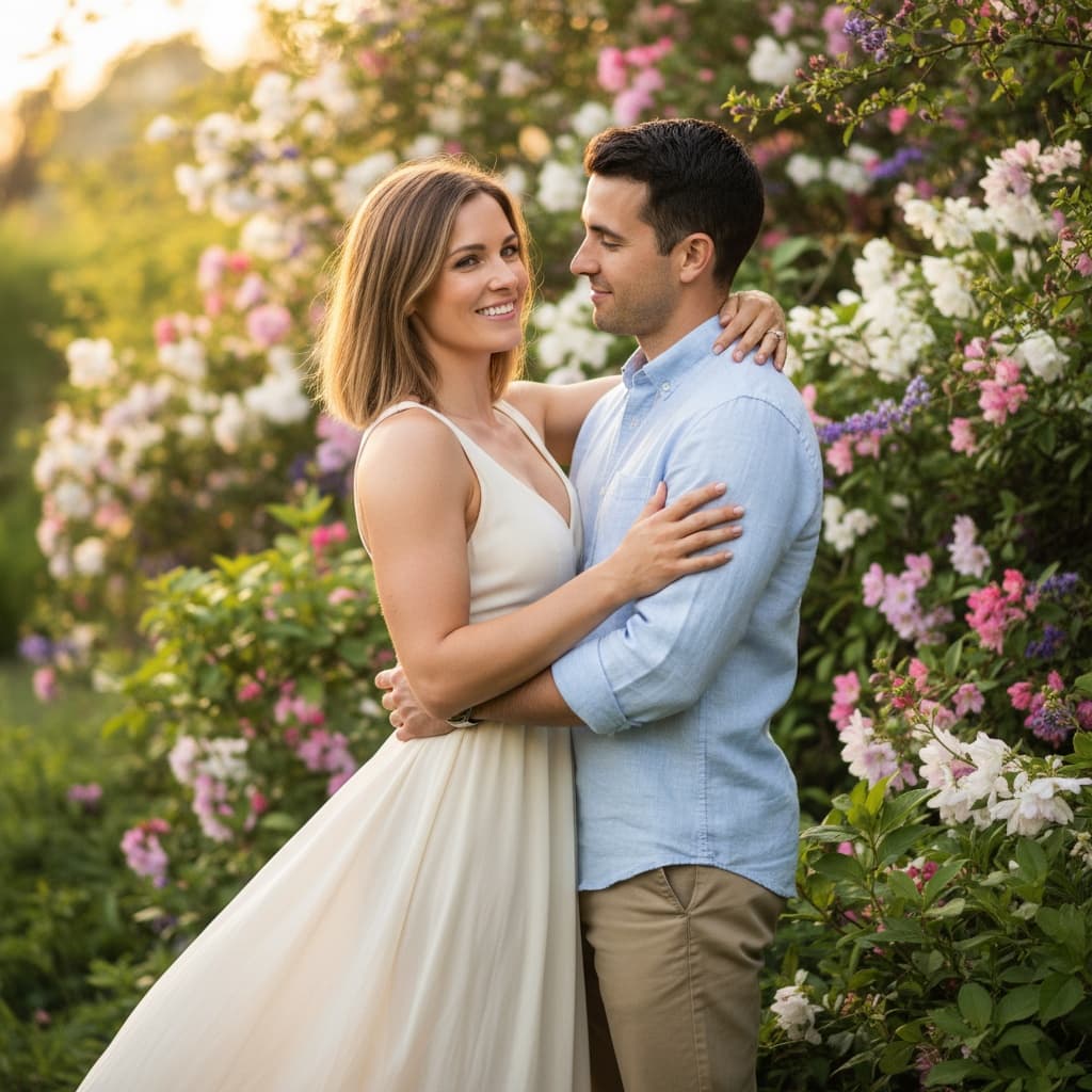 athletic white woman outdoor garden portrait 31663359