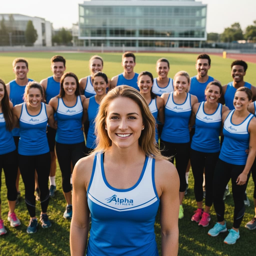 athletic white woman outdoor group portrait 36266028