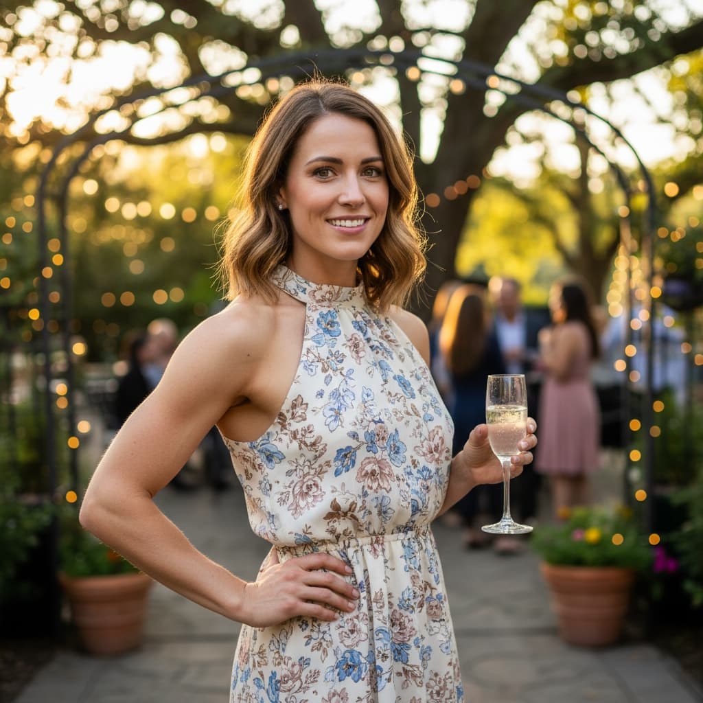 athletic white woman outdoor venue scenic backdrop 35657467