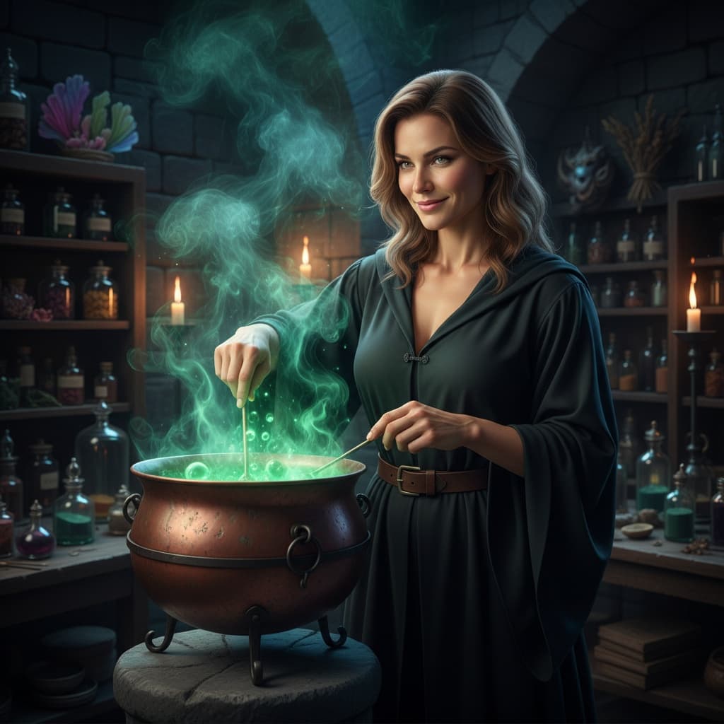 athletic white woman potions classroom 47754149