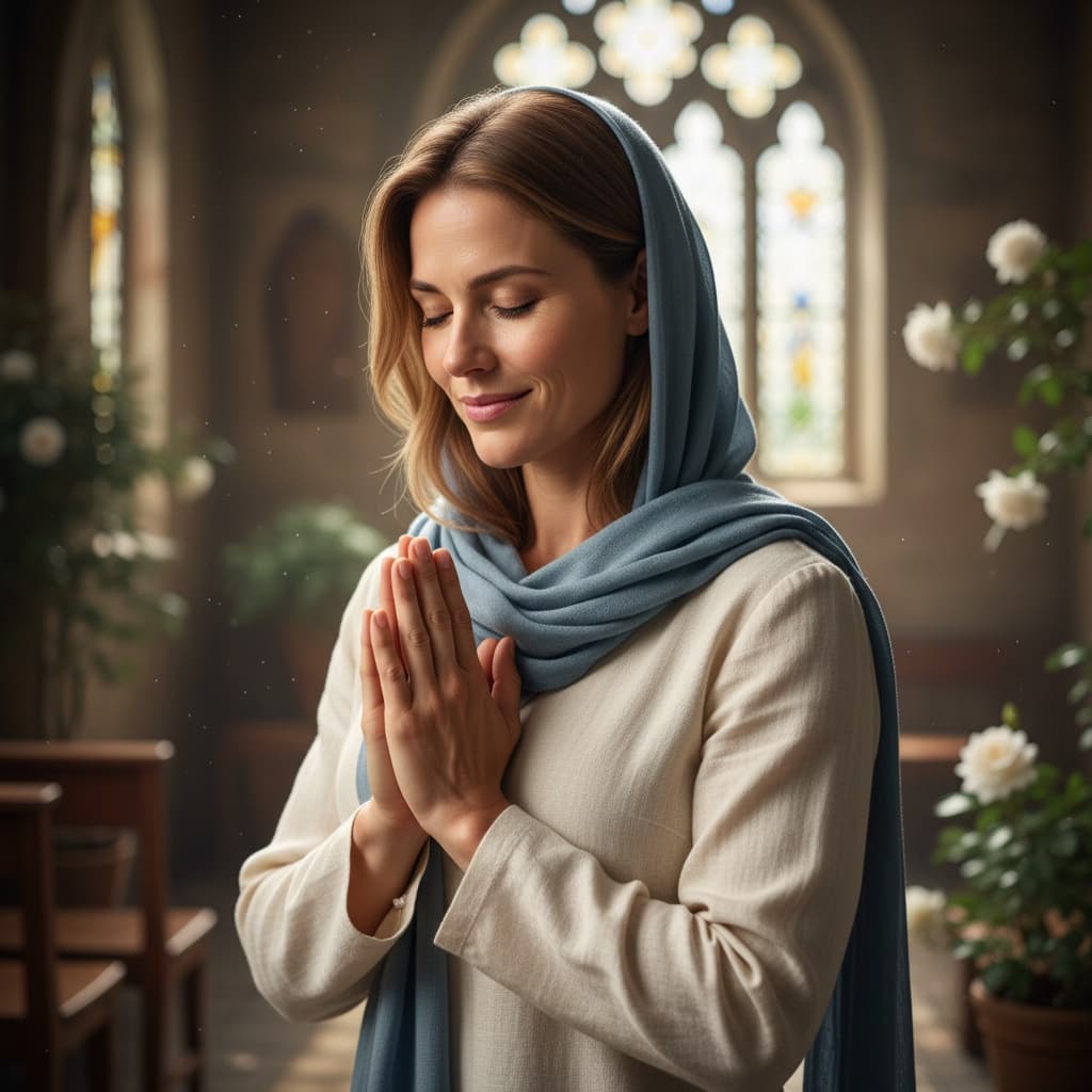athletic white woman prayer reflection peaceful 38761959