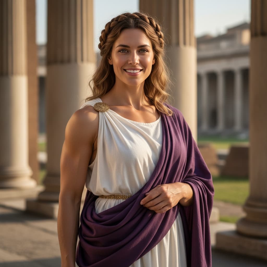 athletic white woman roman senator toga portrait 32658834