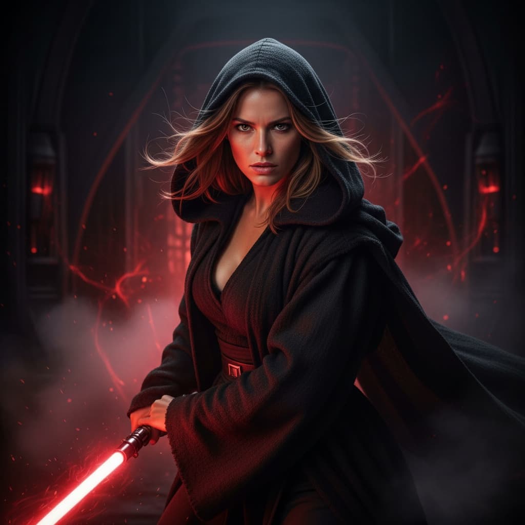 athletic white woman sith lord dramatic 87901396