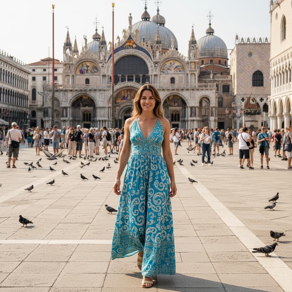 athletic white woman st marks square wide 73813510