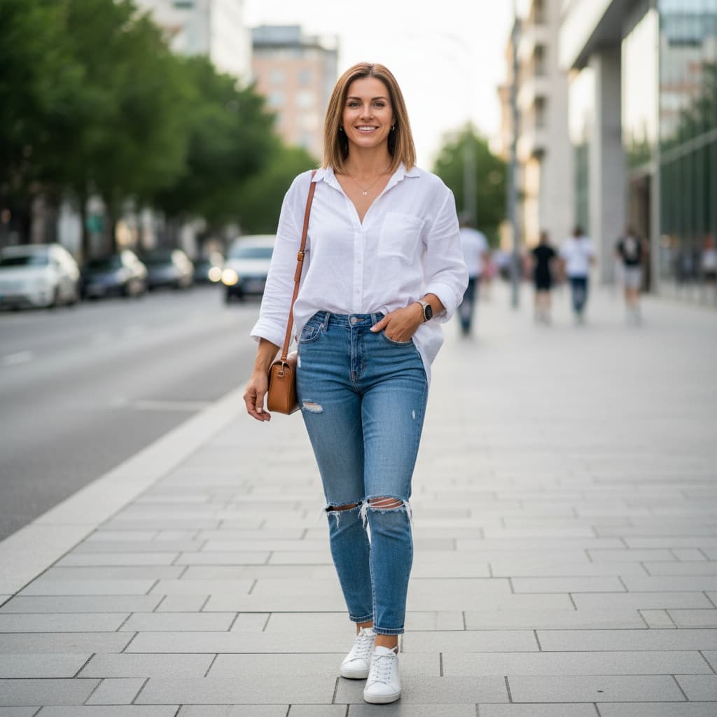 athletic white woman urban street confident 52508789