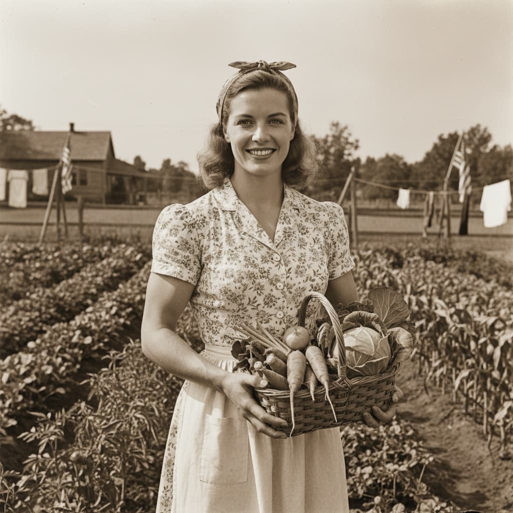 athletic white woman victory garden homefront 55932575